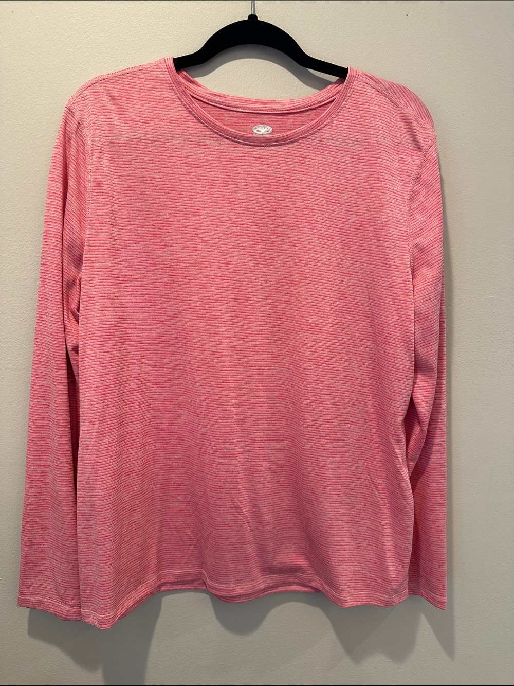 Athletic Works Pink Striped Long Sleeve Tee